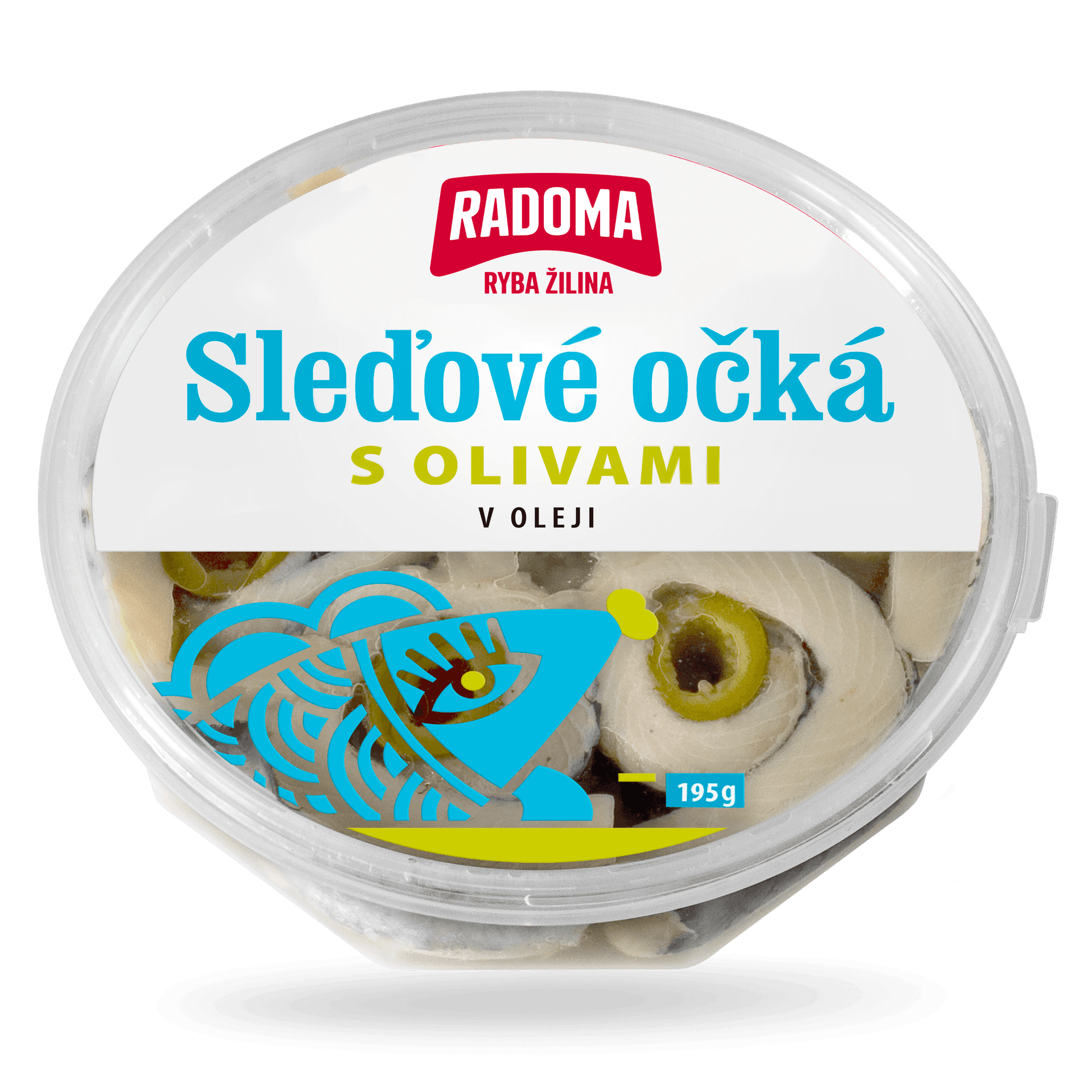 Sleďové očká v oleji s olivami 195g